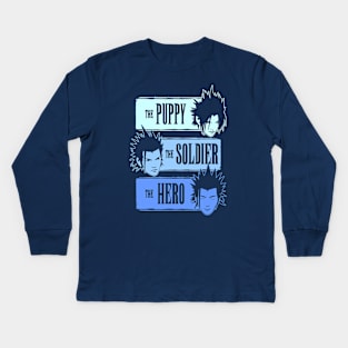 The Puppy, the Soldier and the Hero Kids Long Sleeve T-Shirt